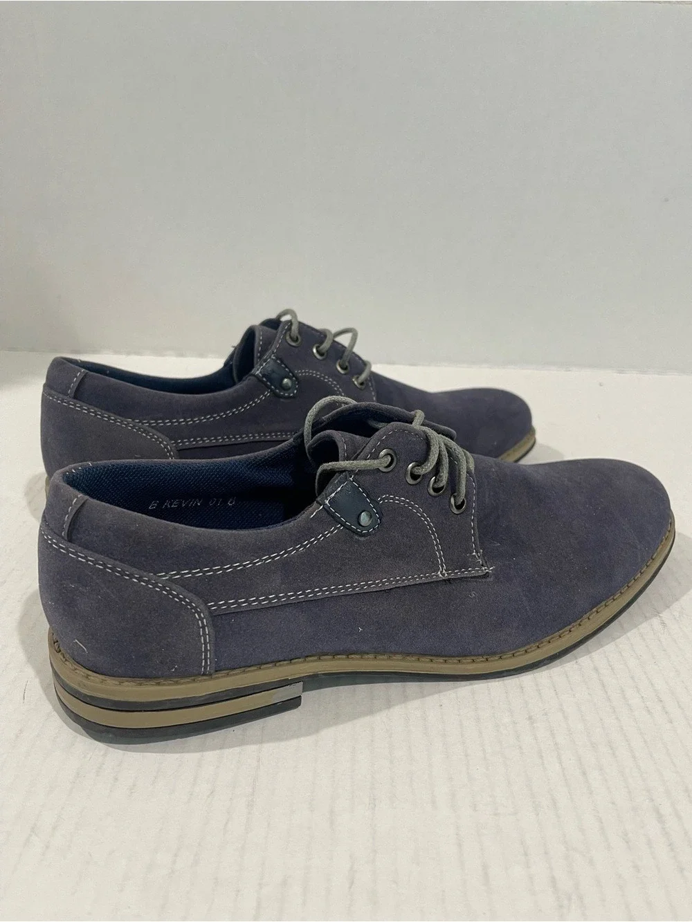 Men's Royal Shoes Casual Faux Suede Lace-Up Shoes Dark Navy Size 8 US!